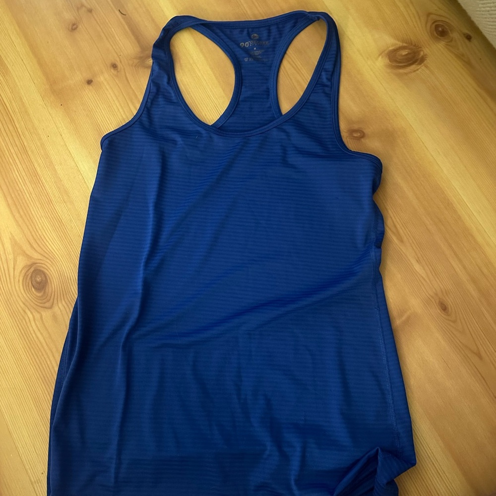 90 Degree By Reflex Blue Sleeveless Tank Top
